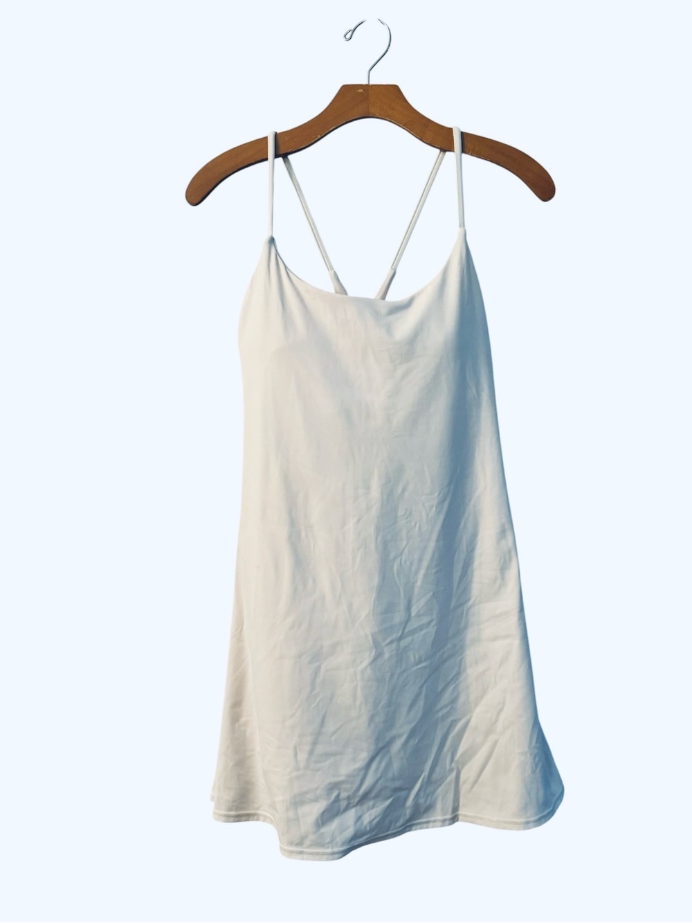 White Mini Activewear Dress with Spaghetti Straps XL